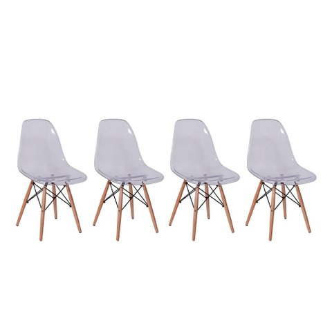 Conjunto 4 Cadeiras Eiffel - Incolor Or Design