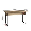 Ver imagem 3 de Mesa Escrivaninha Office 135 Cm P1070 Oak Preto Pp Milani Store