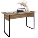 Ver imagem 1 de Mesa Escrivaninha Office 135 Cm P1070 Oak Preto Pp Milani Store