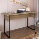 Ver imagem 2 de Mesa Escrivaninha Office 135 Cm P1070 Oak Preto Pp Milani Store