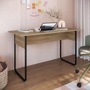 Ver imagem 6 de Mesa Escrivaninha Office 135 Cm P1070 Oak Preto Pp Milani Store