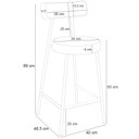 Ver mais imagens de Kit 02 Banquetas Baixa Cozinha Sala Jantar Bancada Milão L02 Couríssimo Camel Linho Cinza Escuro - l