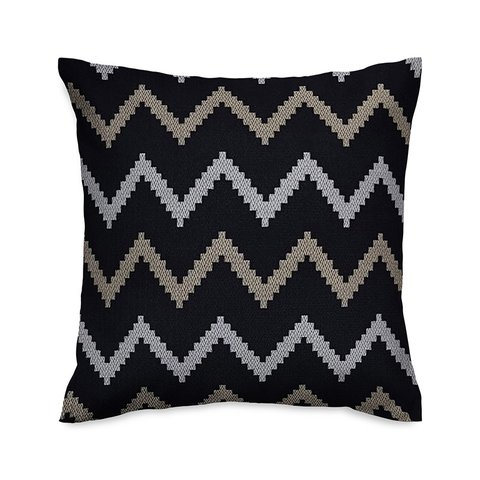 Capa de almofada VivaIN preta ZigZag Lartex