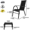 Ver imagem 3 de Conjunto 4 Cadeiras E Mesa de centro Bela, para área, edícula, fibra sintética - PANERO PRETO 01