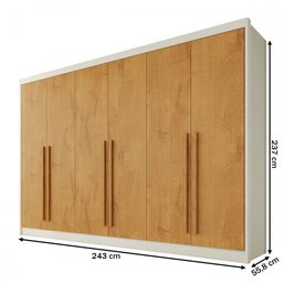 Guarda-roupa Casal Alba Plus 6 Portas 4 Gavetas 100% Mdf - Mademarcs - 4