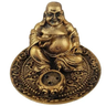 Incensário - Buda - Porta Incenso 3 Varetas - Resina Dourado - 8cm - Dinheiro - 1
