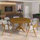 Ver mais imagens de Conjunto Mesa de Jogos Bellagio e 6 Cadeiras Madeira Poker Base Estrela Linho Cinza/mel
