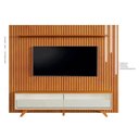 Ver imagem 2 de Painel com Rack Ripado e Prateleira Led Cascata Paris 75" Cor:nature/off