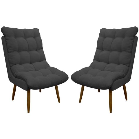Kit 2 Poltronas para Sala Decorativa Consultório Clínica Recepção Salão Manicure Sufler Decorativa L