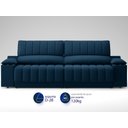 Ver imagem 4 de Sofá com Porta Copos e Carregador USB Retrátil e Reclinável Murano 2,00m Velosuede Petróleo -