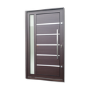 Ver imagem 1 de Porta Pivot.Alumínio Lamb.Miraggio c/Pux.D.Elite Marrom Corten 216x150 Brimak
