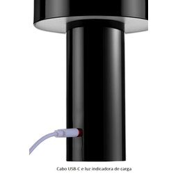 Mushroom lamp - Luminária Led sem fio – Preta – Minicool - 9