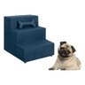 Escada para Cachorro Gato Pet 3 Degraus Suede:azul Marinho - 1