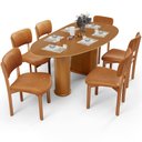 Ver imagem 1 de Mesa para Sala de Jantar Ourense com 06 Cadeiras Sala de Jantar Dara L02 Couríssimo Whisky - Lyam