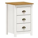 Ver imagem 2 de Mesa de Cabeceira com 3 Gavetas em Madeira - Branco/Carvalho