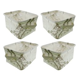 Kit 4 Cesto Organizador Em Tecido Multiuso Infantil Cesta Organizadora Brinquedo Decorativa Bege - 1