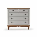 Ver imagem 2 de Cômoda Pés Luiz Vx 5 Gavetas Corrediças Telescópicas Clássica Off White - Imbuia