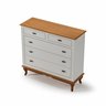 Cômoda Pés Luiz Vx 5 Gavetas Corrediças Telescópicas Clássica Off White - Imbuia - 3
