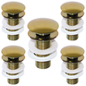 Kit 05 Válvula Ralo Click Luxo 7/8 Metal P/ Pia e Cuba Dourada - 2
