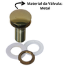 Kit 05 Válvula Ralo Click Luxo 7/8 Metal P/ Pia e Cuba Dourada - 6