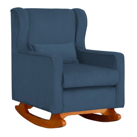 Poltrona Aurora Pés Balanço Luxo Suede Cores - DS Estofados - Azul Royal