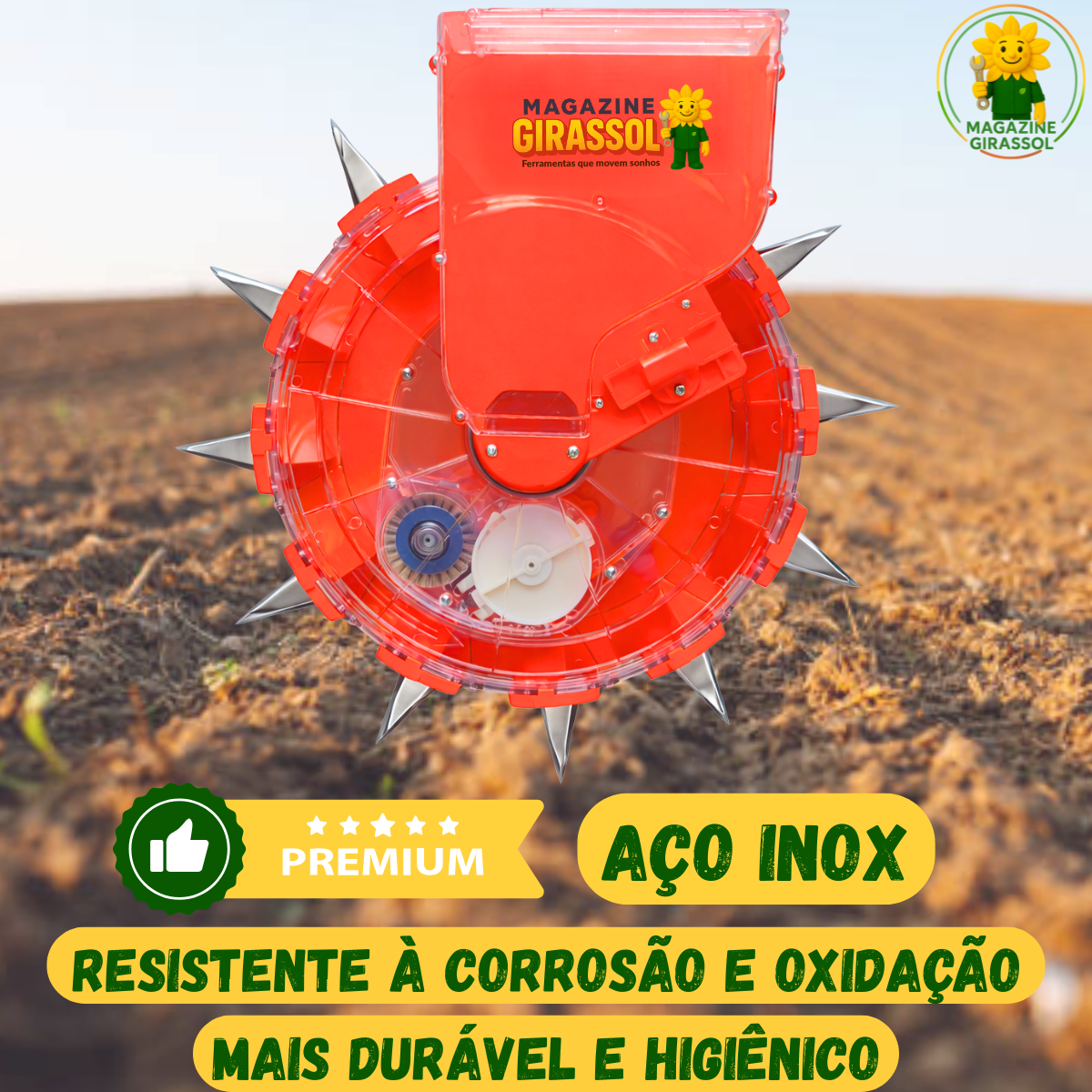 Ver imagem 7 de Plantadeira Semeadeira 12 Bicos Semiautomática Regulável Sementes Grãos Empurrar Manual Fr-hsa