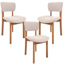 Ver imagem 3 de Kit 03 Cadeiras para Sala de Jantar Cozinha Living Estofada Dara L02 Suede Bege - Lyam Decor