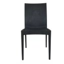 Ver imagem 3 de Kit 2 Cadeiras Rattan Preta em Pp para Restaurantes Sala de Jantar Cozinha Área Externa Ecomhome