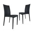 Ver imagem 2 de Kit 2 Cadeiras Rattan Preta em Pp para Restaurantes Sala de Jantar Cozinha Área Externa Ecomhome