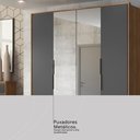 Ver mais imagens de Guarda Roupa Casal 4 Portas com Espelho e 3 Gavetas Grécia - Amêndola/grafito