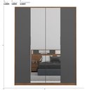 Ver imagem 2 de Guarda Roupa Casal 4 Portas com Espelho e 3 Gavetas Grécia - Amêndola/grafito
