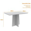 Ver imagem 2 de Mesa de Jantar Anitta 120x80 Cm com Vidro Off White – New Ceval