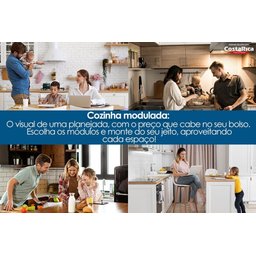 Armário Aéreo Cozinha Modulado Rainha 1 Porta Basculante 80 Cm Nature - Nesher - 3