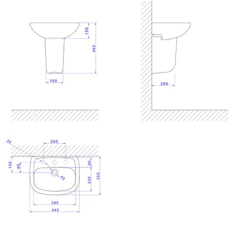 Lavatório Vogue Plus/aspen sem Coluna 445x355mm Branco - Deca Deca Loucas
