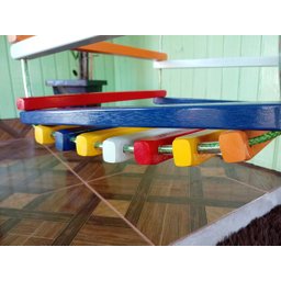 Balanço gangorra infantil madeira 40x35 Colorido até 80kg - 6