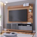 Ver imagem 1 de Home Theater Campeche com 1 Porta Deslizante Brise e 3 Spot de Led Freijó Cinza - Colibri