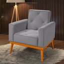 Ver imagem 1 de Poltrona Florença Veludo Cinza