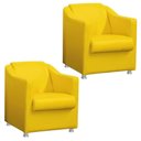 Ver imagem 1 de Kit 02 Beatriz confort amarela suede para sala de estar,salão escritoria Dalaqua-Decor