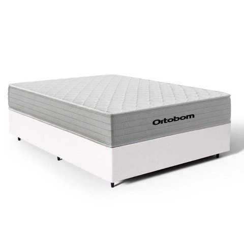 Cama Box com Colchão de Molas Ensacadas Ortobom One Face Plenno Superpocket Casal 138cm