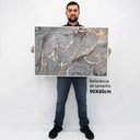 Ver imagem 2 de Quadro Decorativo em Canvas Abstrato Mármore Cinza Perolado TaColado Borda Infinita 90 x 60cm