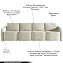 Ver imagem 3 de Sofá Cama Modulado Retrátil e Reclinável Decorativo Varsóvia 436cm Veludo Bege G33 - Gran Belo