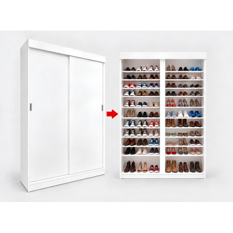 Sapateira 2 Portas de Correr sem Espelho com Luz LED Diamante