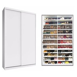 Sapateira 2 Portas de Correr sem Espelho com Luz Led Diamant - 6