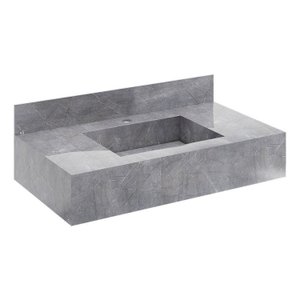 Bancada em Porcelanato para Banheiro Completa Alto Padrão 80cm X 15cm com Cuba Esculpida Lisboa