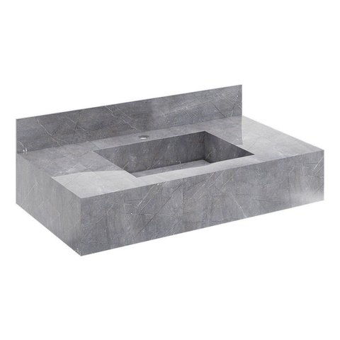 Bancada em Porcelanato para Banheiro Completa Alto Padrão 80cm X 15cm com Cuba Esculpida Lisboa