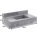 Ver imagem 3 de Bancada em Porcelanato para Banheiro Completa Alto Padrão 80cm X 15cm com Cuba Esculpida Lisboa