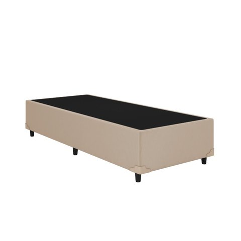 Cama Box Base Solteiro Bege Colchao Fit D45 Espuma 88x188 - Ortobom