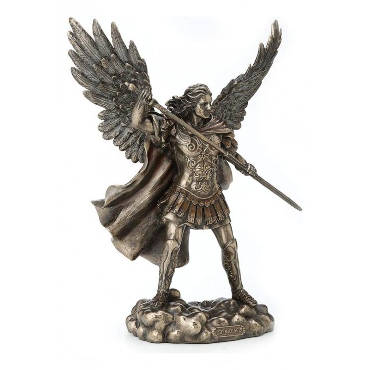 São Miguel Arcanjo Espada de Anjo da Guarda Veronese 04104 Estatueta Bronzeada - 3