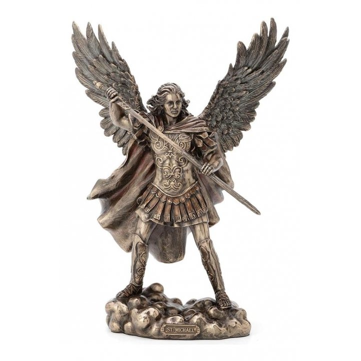 São Miguel Arcanjo Espada de Anjo da Guarda Veronese 04104 Estatueta Bronzeada