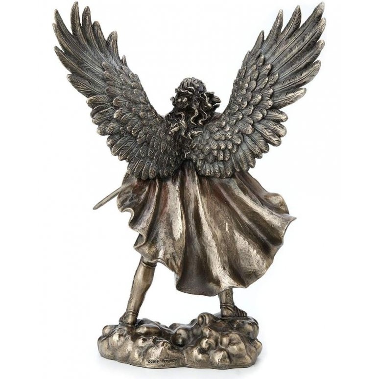 São Miguel Arcanjo Espada de Anjo da Guarda Veronese 04104 Estatueta Bronzeada - 4